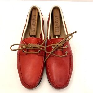 Aldo‎ Boat Shoes Red Leather Lace Up Moc Toe Low Top US Mens 11 EU 44